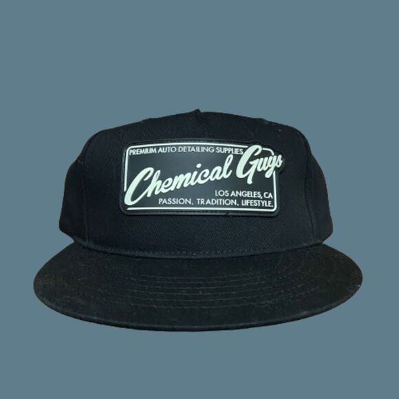 Chemical Guys Car Detailing Supplies Black Rubber Logo Snapback Hat Cap Men's OS - Picture 1 of 6